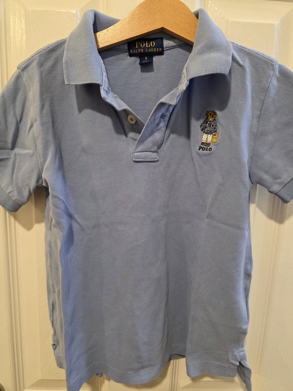 Polo by Ralph Lauren Light Blue Bear Polo Shirt Boys Size 6
